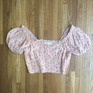 loveshackfancy cropped silk top